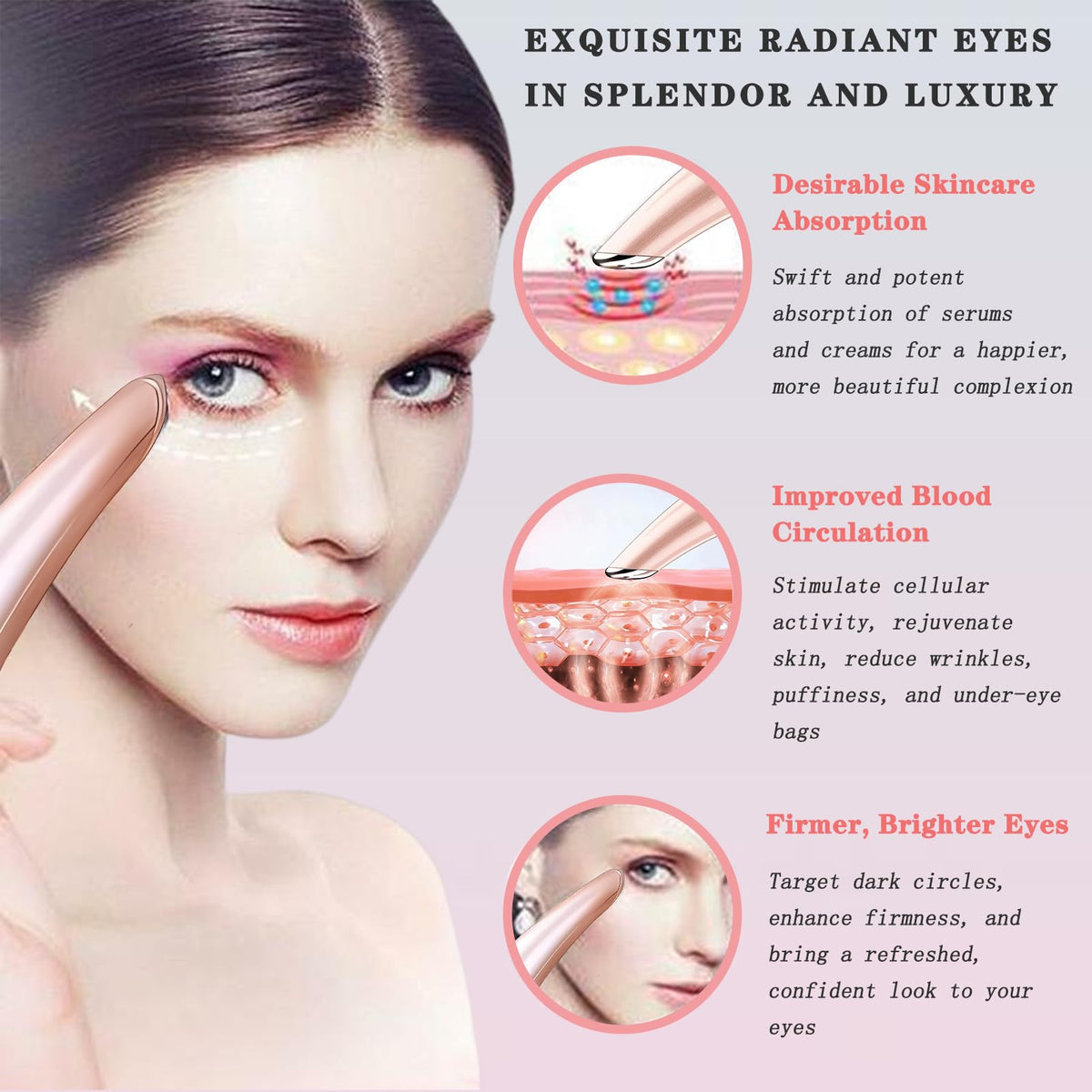 Vowleike using under eye treatment demonstrating reduced puffiness and soothing benefit