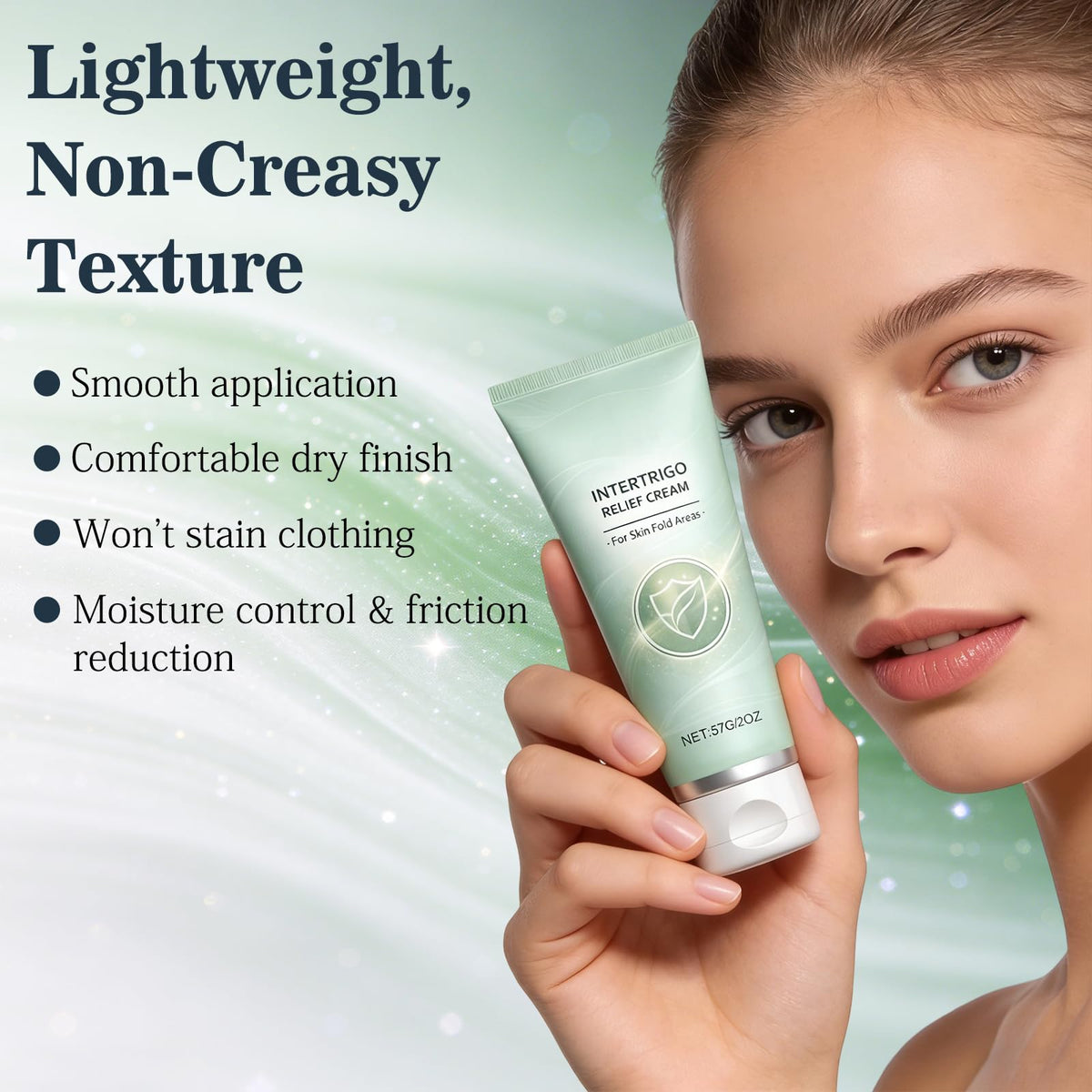 VOYOCUGE tube close-up showing lightweight cream texture for quick absorption