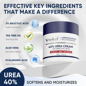 VREKEF cream texture closeup demonstrating rich, fast-absorbing formula benefit