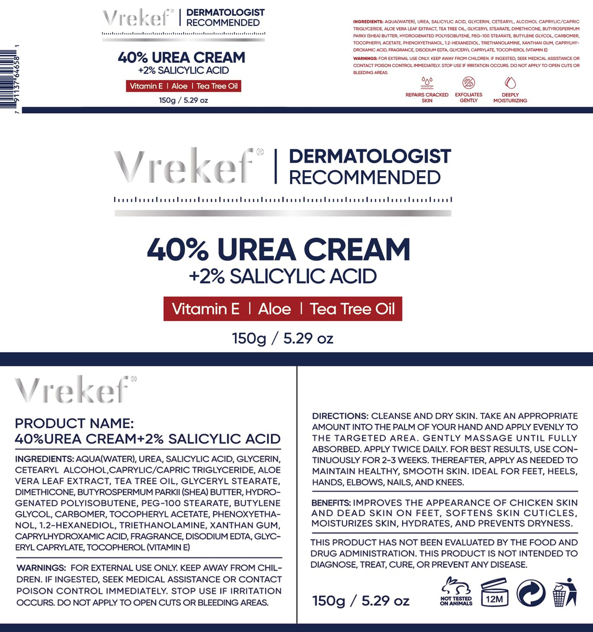VREKEF open jar top view revealing thick cream ready for targeted treatment