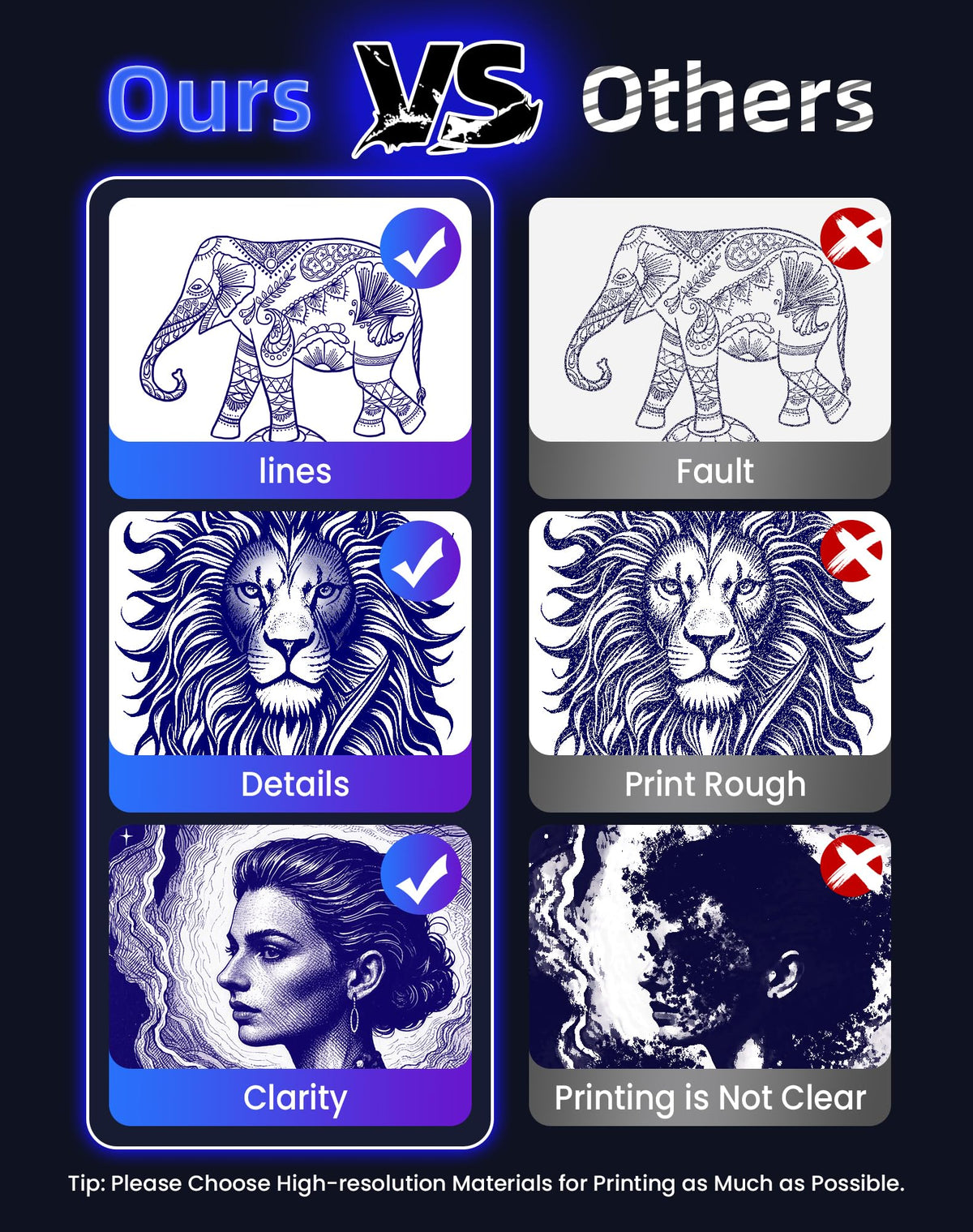 vretti P84 printed stencil detail showing fine lines and improved accuracy