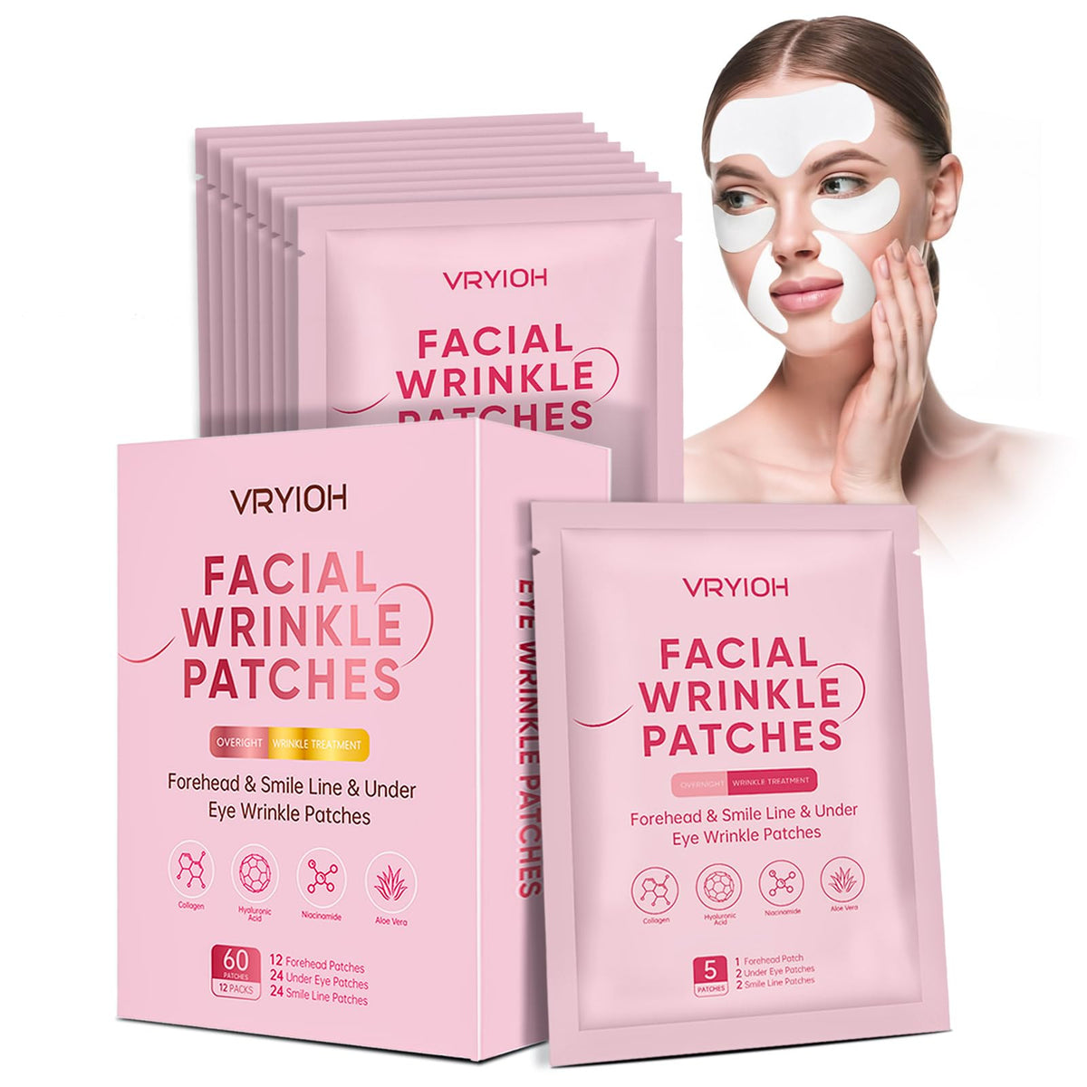 Vryioh front packaging showing organized 60 patch set and benefits