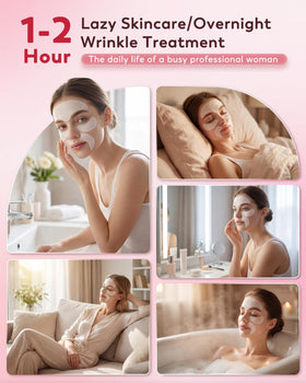 Vryioh smile-line patches applied to cheek to reduce expression lines