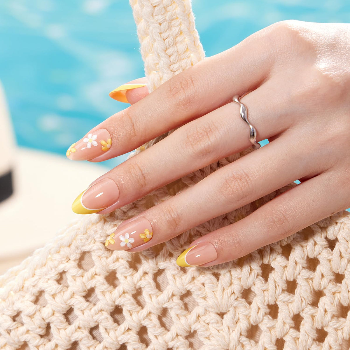 VSALON nails worn on hands in lifestyle setting for instant polished look