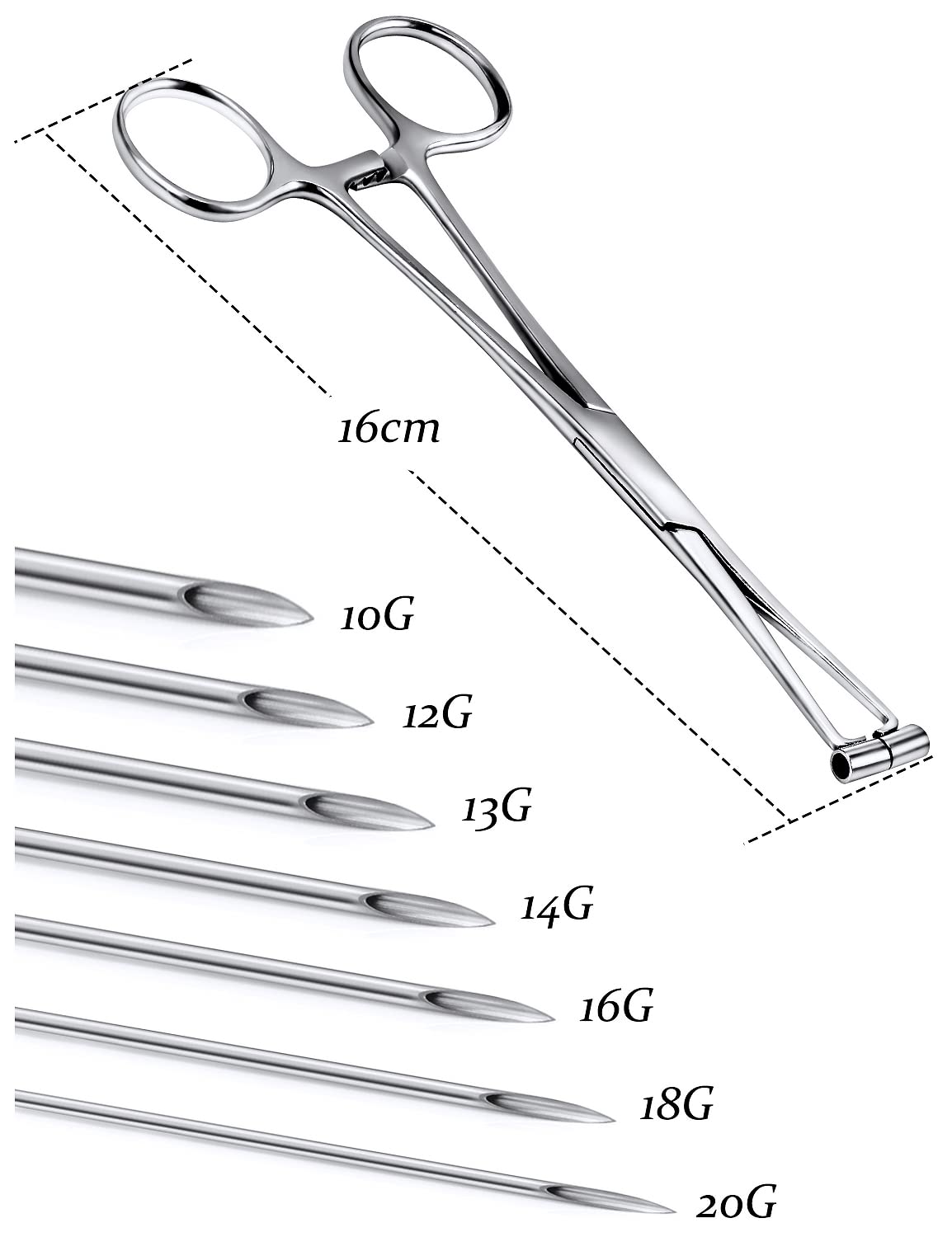 Vsnnsns needle set arrangement displaying multiple gauges for versatile use