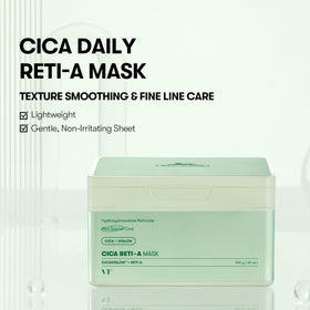 VT COSMETICS close-up of sheet mask fiber texture for gentle adherence