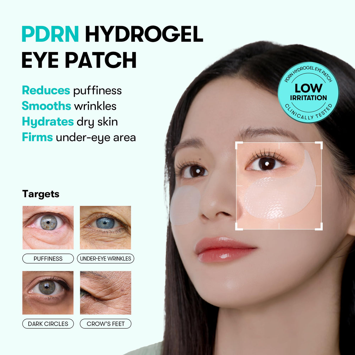 VT COSMETICS open pouch with two hydrogel patches visible showing easy single-use convenience