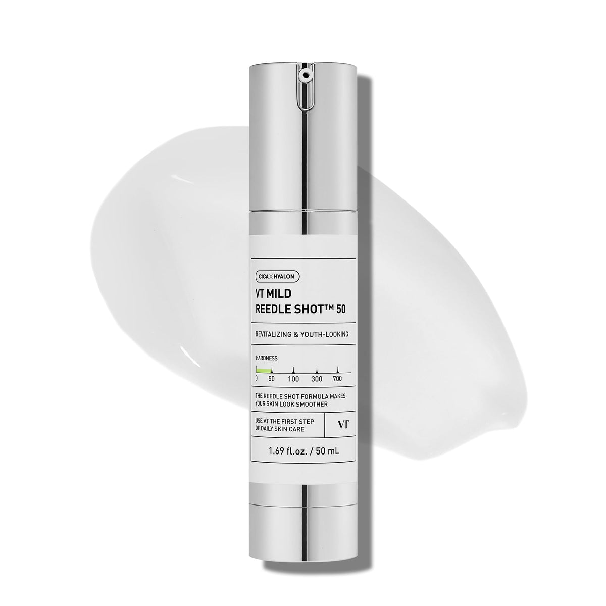 VT COSMETICS front packaging showing compact 50ml bottle and branding benefit