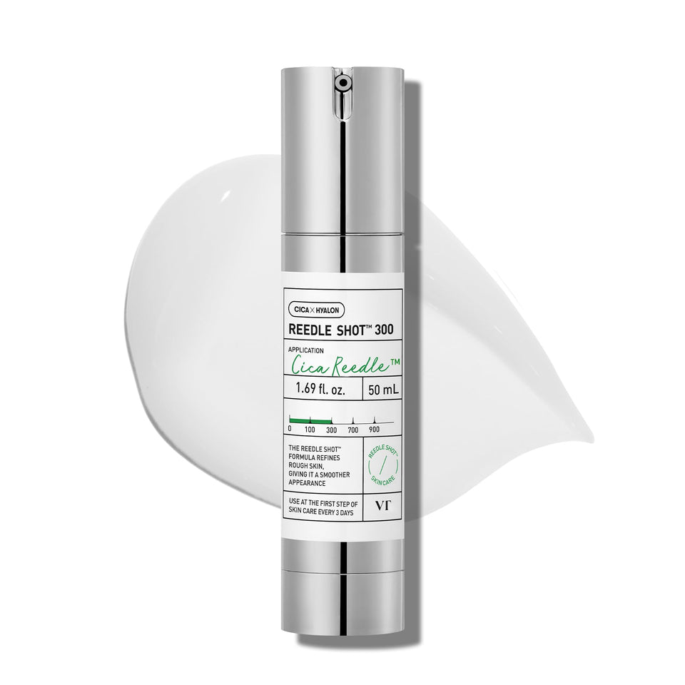 VT COSMETICS front packaging showing Reedle Shot bottle, clear benefit of booster