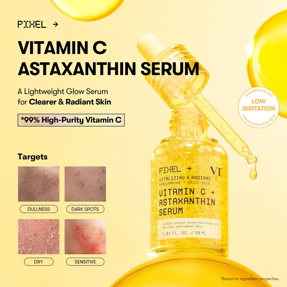 VT COSMETICS close-up of serum drop texture demonstrating lightweight absorption benefit