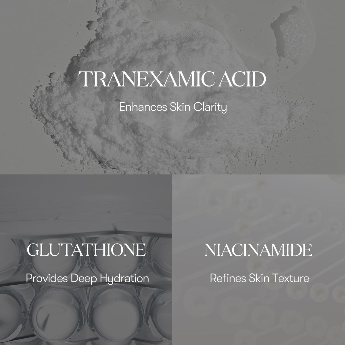 VT COSMETICS ingredient label showing tranexamic acid, niacinamide, glutathione benefits