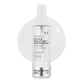 VT COSMETICS front bottle view showing packaging and exfoliating spray benefits