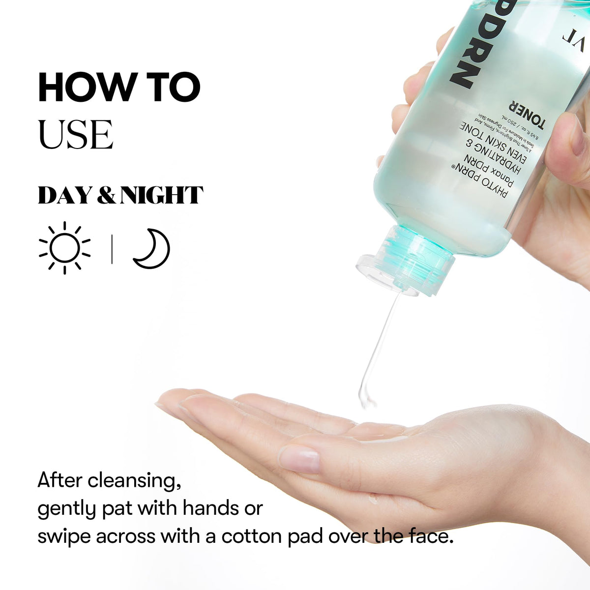 VT COSMETICS toner soaked cotton mask on cheek for deeper hydration benefit