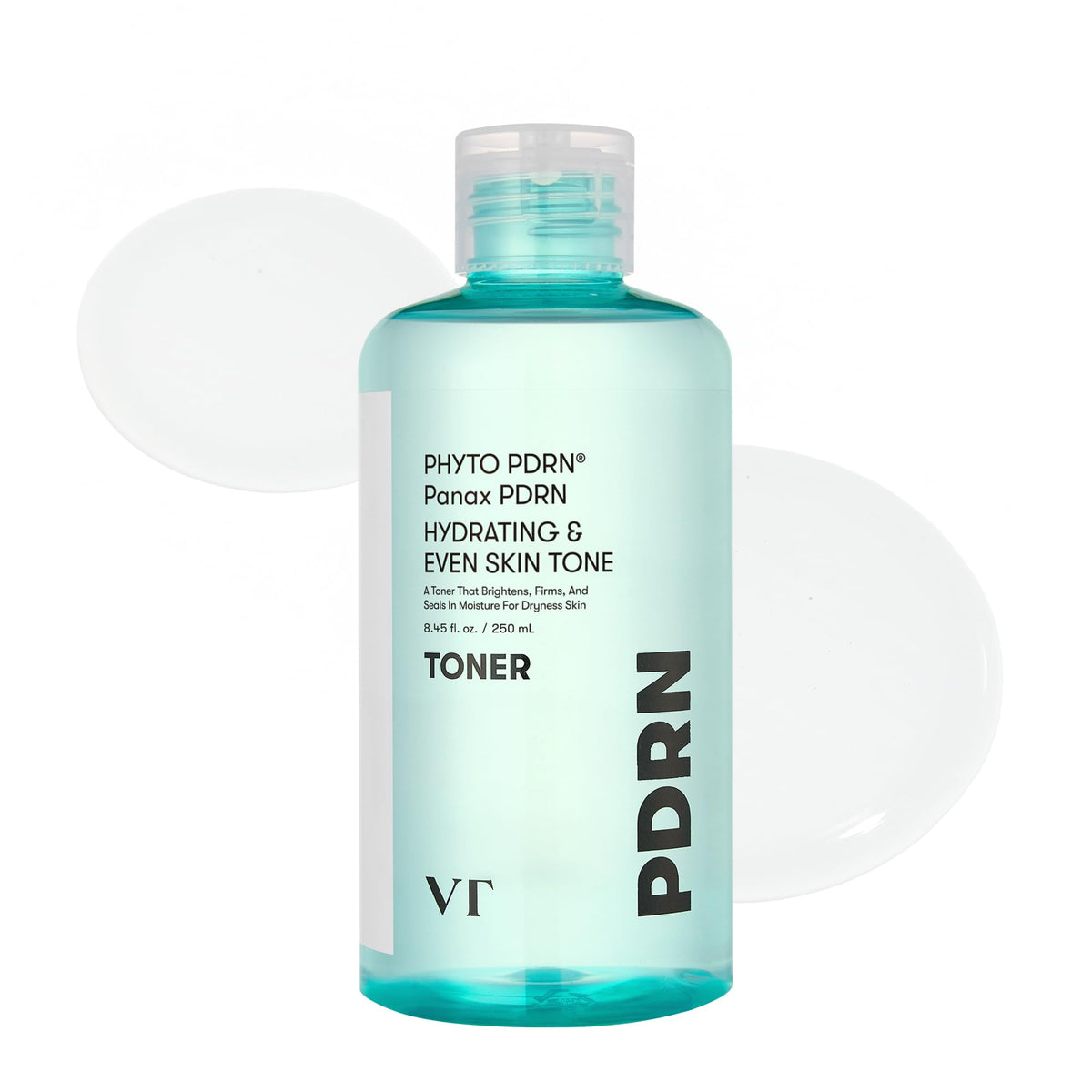 VT COSMETICS front bottle showing label and size benefit: clear hydrating toner