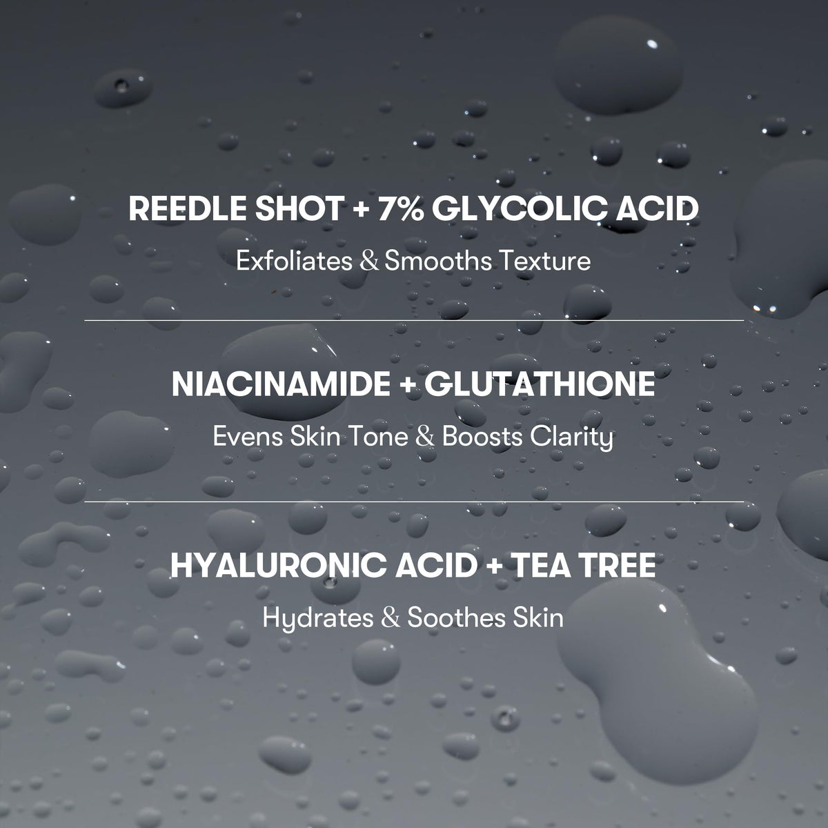 VT COSMETICS fine mist texture close-up demonstrating even exfoliant coverage