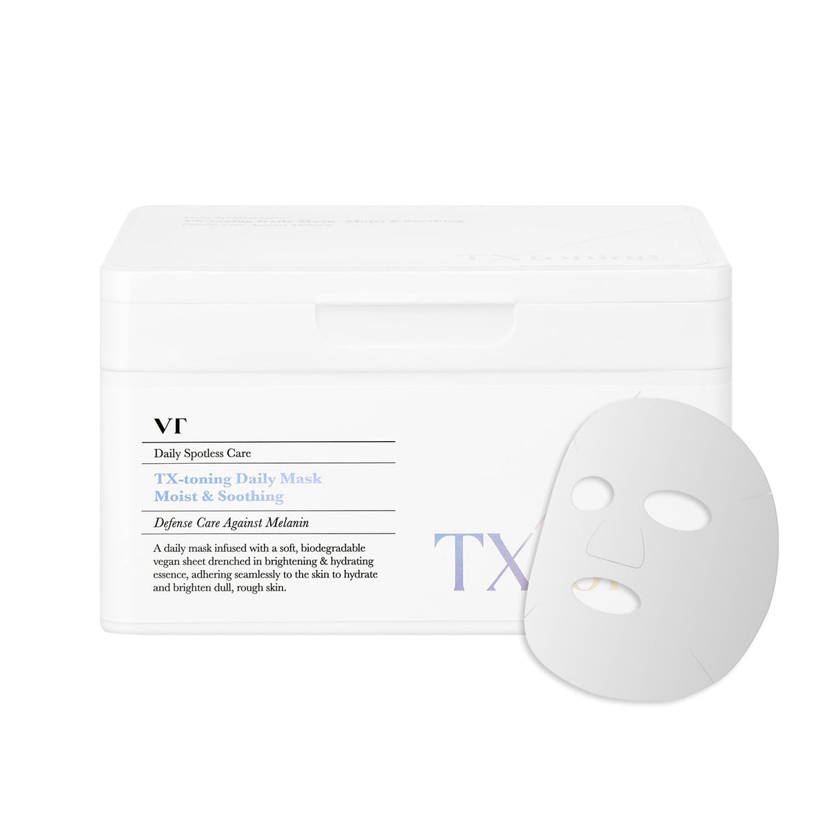 VT COSMETICS front packaging showing 30-sheet box and benefits
