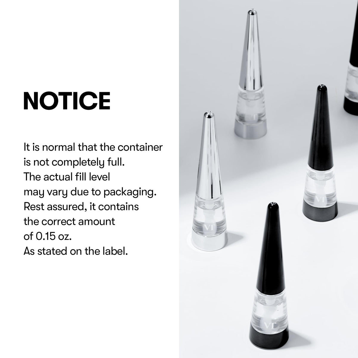 VT COSMETICS Reedle Shot label detail focusing on fragrance-free benefit