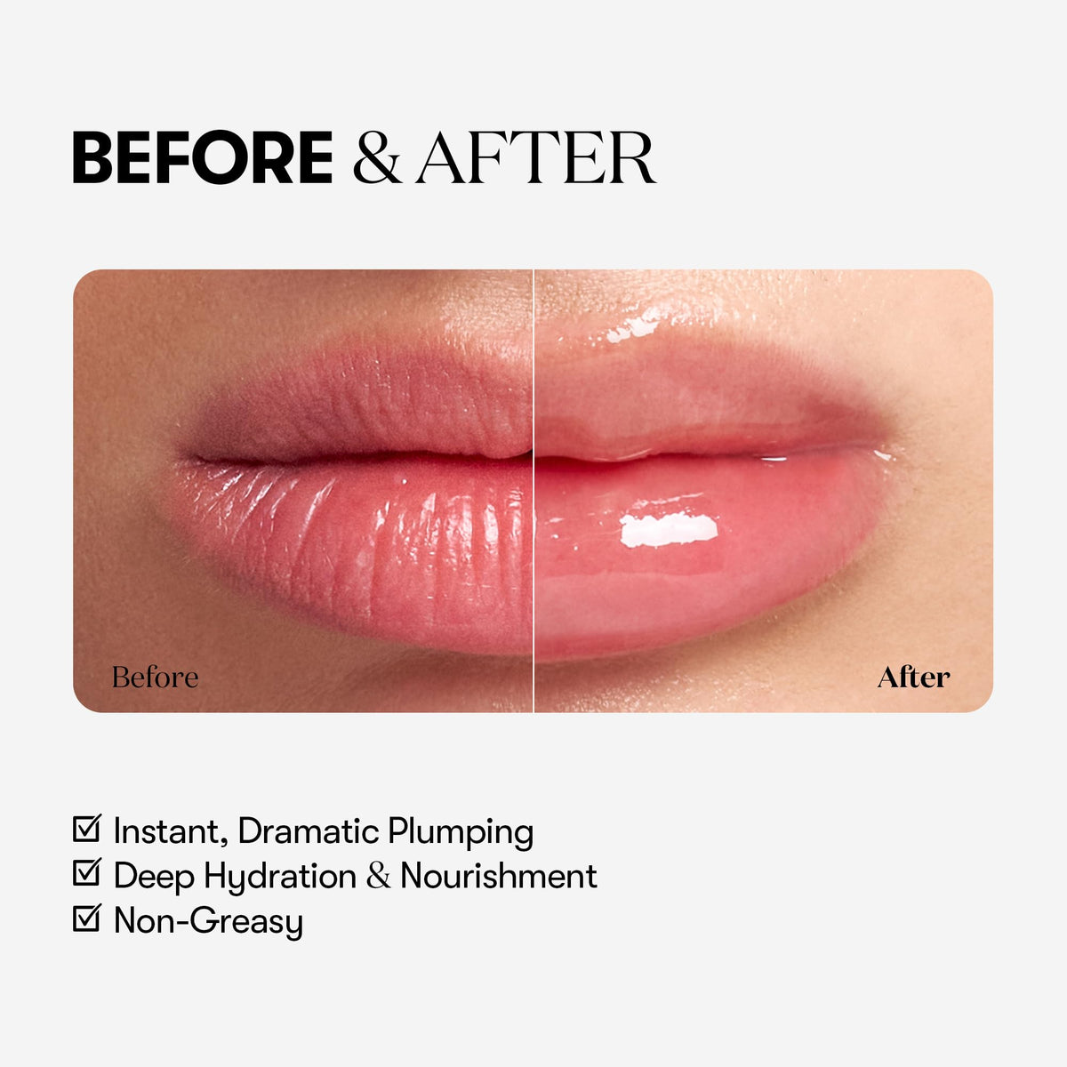 VT COSMETICS Reedle Shot on lips model demonstrating glossy fuller look