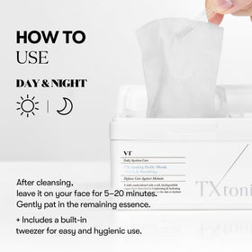 VT COSMETICS mask packet held in hand illustrating compact size