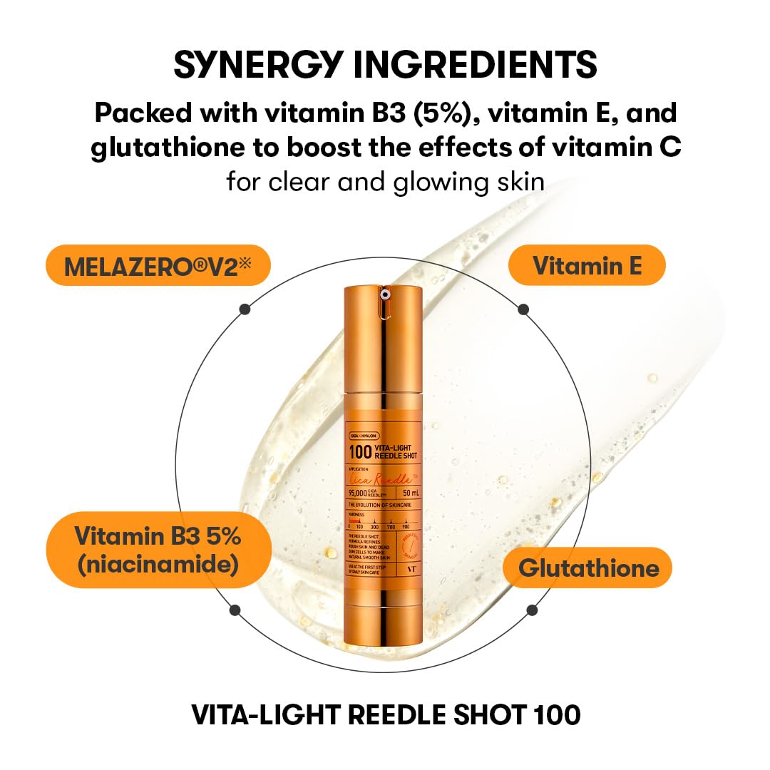 VT COSMETICS serum spread on hand illustrating fast absorption and glow