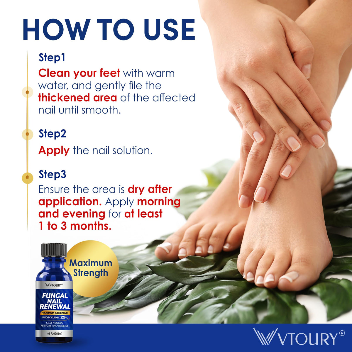 VTROUY lifestyle bathroom shelf displaying product-ready routine for daily nail maintenance