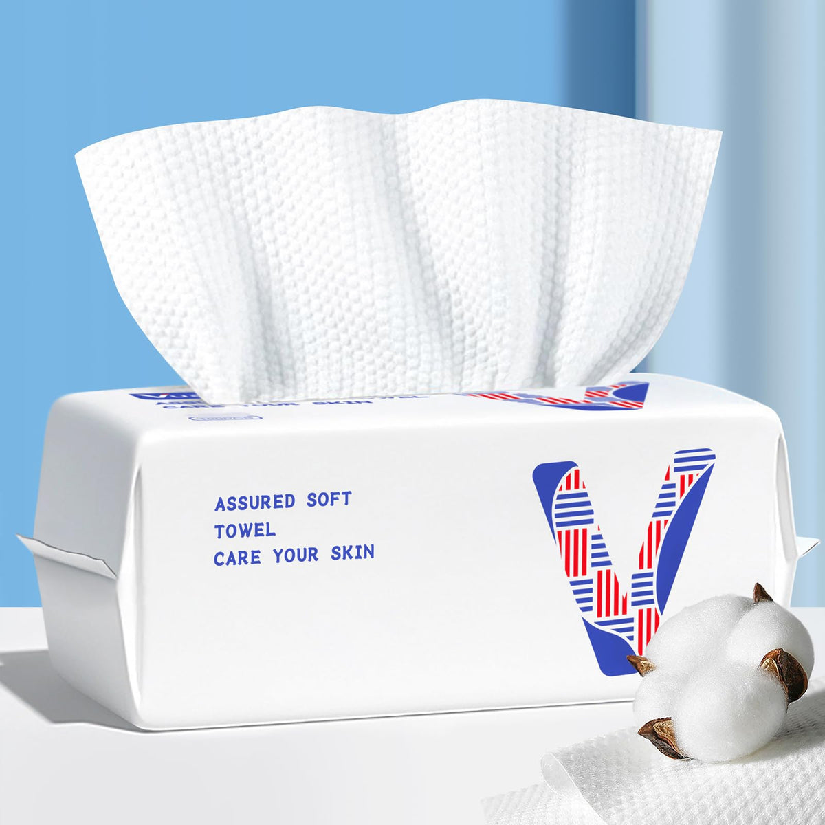 vuacepe front packaging showing 100-count biodegradable towels and product branding