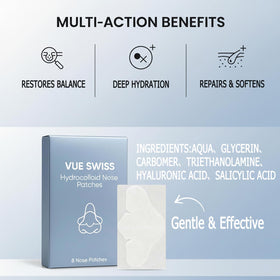 Vue Swiss used patch showing absorbed impurities and visible cleaning effect
