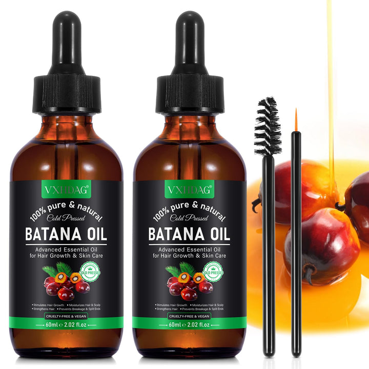 VXHDAG bottle front view showing label and pure Batana oil benefits