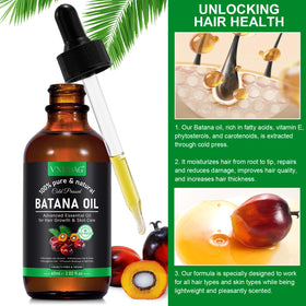 Applying VXHDAG Batana oil to scalp to moisturize and promote hair health