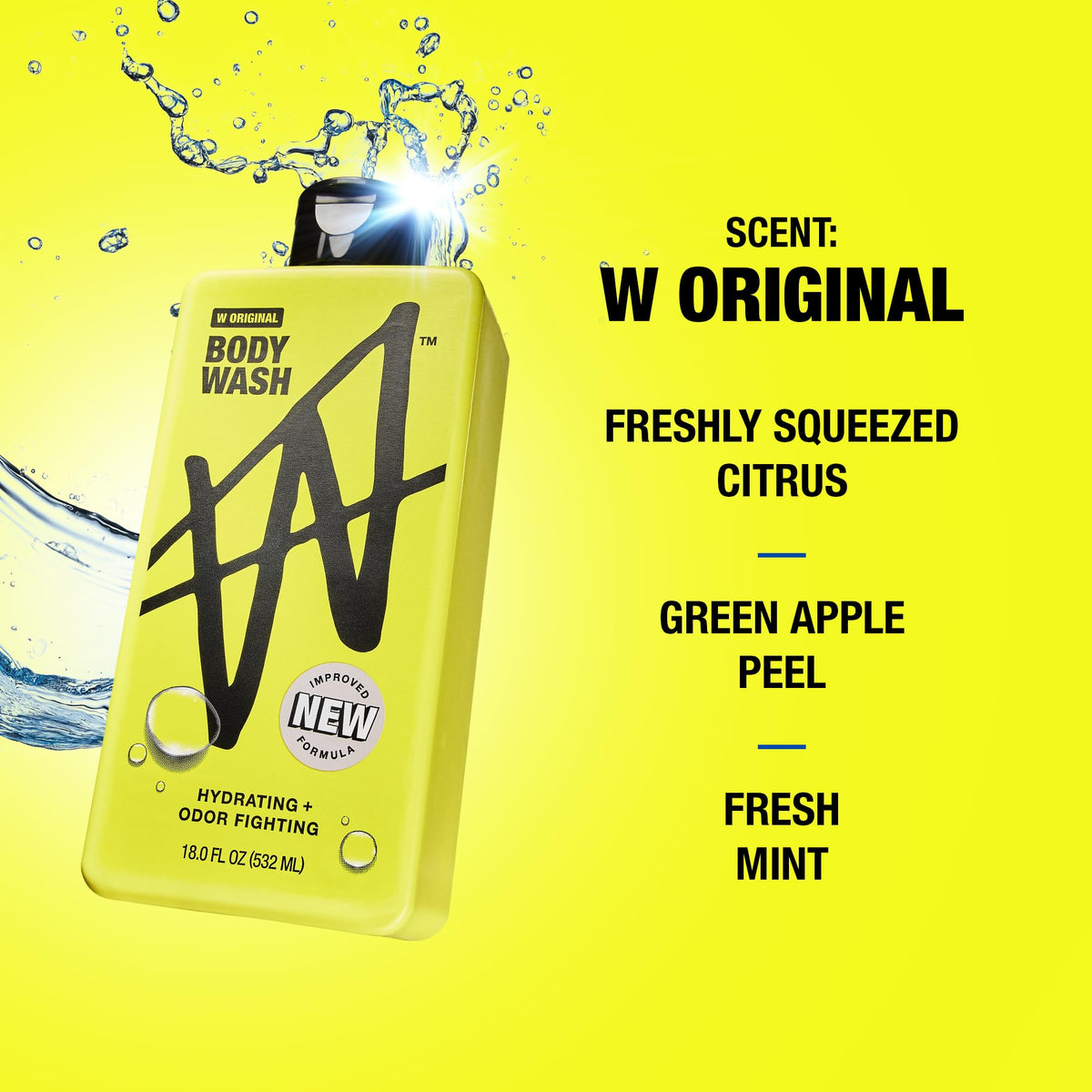 W bottle label detail showing clean formula and ingredient clarity