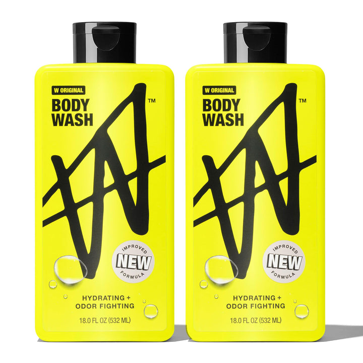 W bottle front packaging showing bold branding and original scent benefit