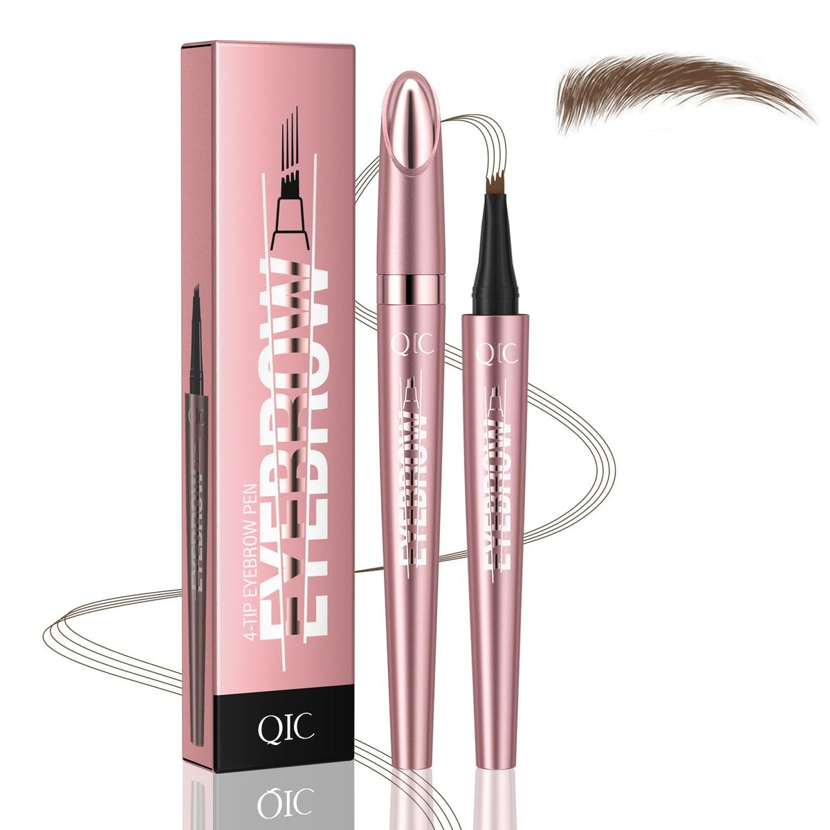W3W eyebrow pen front view showing sleek body and cap, precise daily convenience
