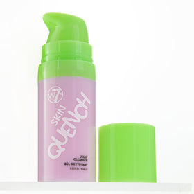 W7 Skin Quench Cuties facial mist spraying in use to refresh skin instantly during travel or after workouts