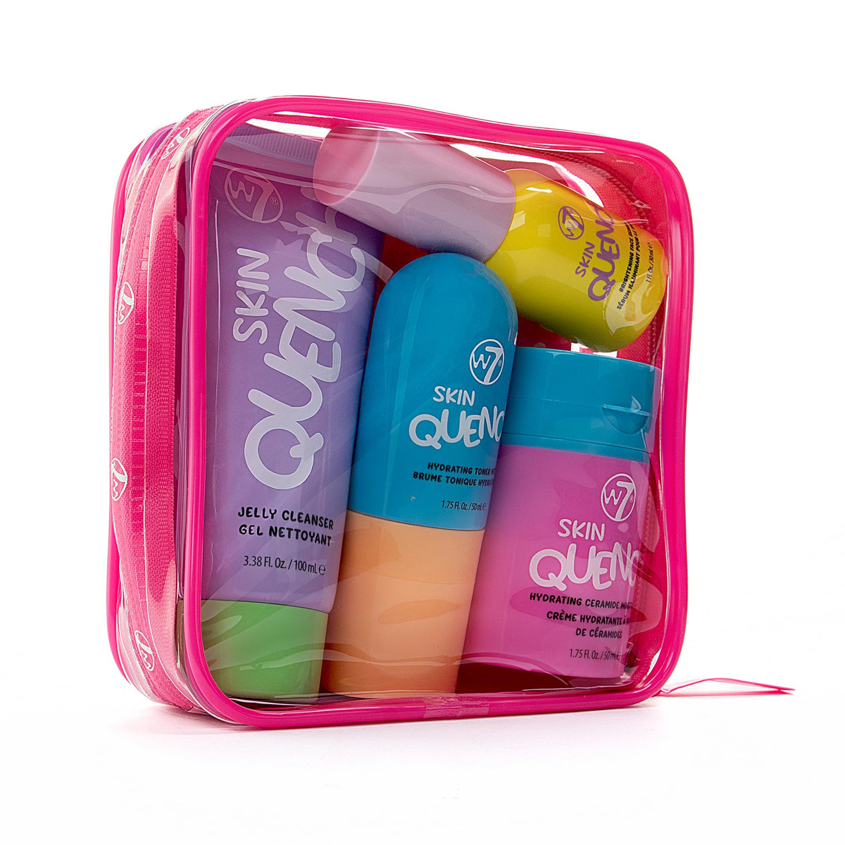 W7 product box front view showing complete Skin Quench set and gift-ready design