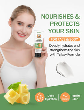Wagomars rubbed on arm showing hydrating protection for face and body