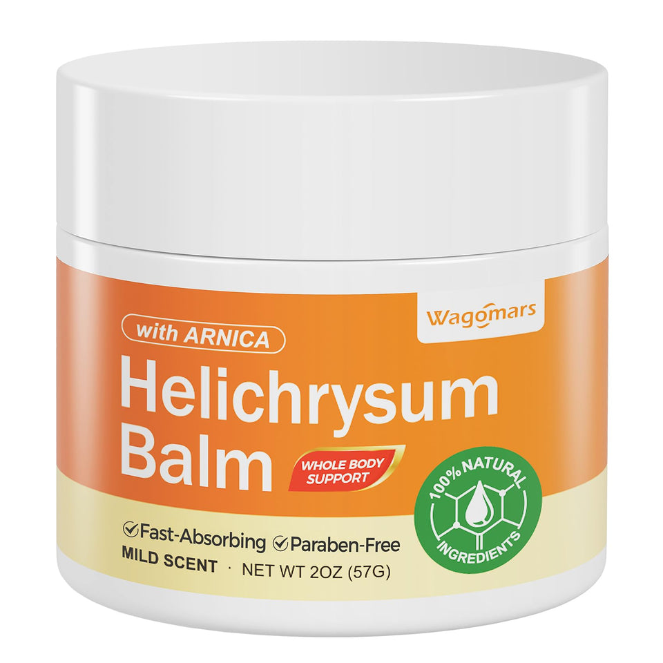Wagomars jar front view showing natural balm for targeted skin repair