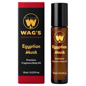 WagsMarket glass bottle front view showing elegant label and portable benefit