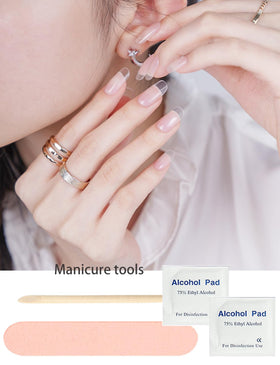 Wahrshei application in use on a model hand demonstrating quick home manicure