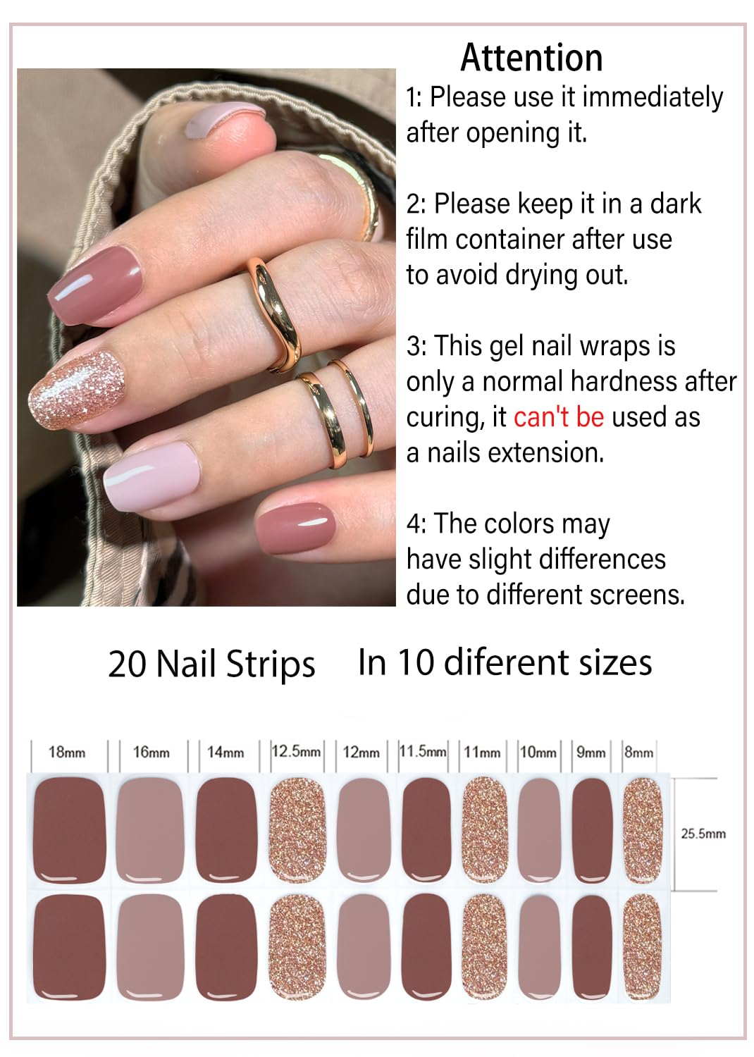Wahrshei layout of 20 strips with file stick and sealing strip for easy DIY application