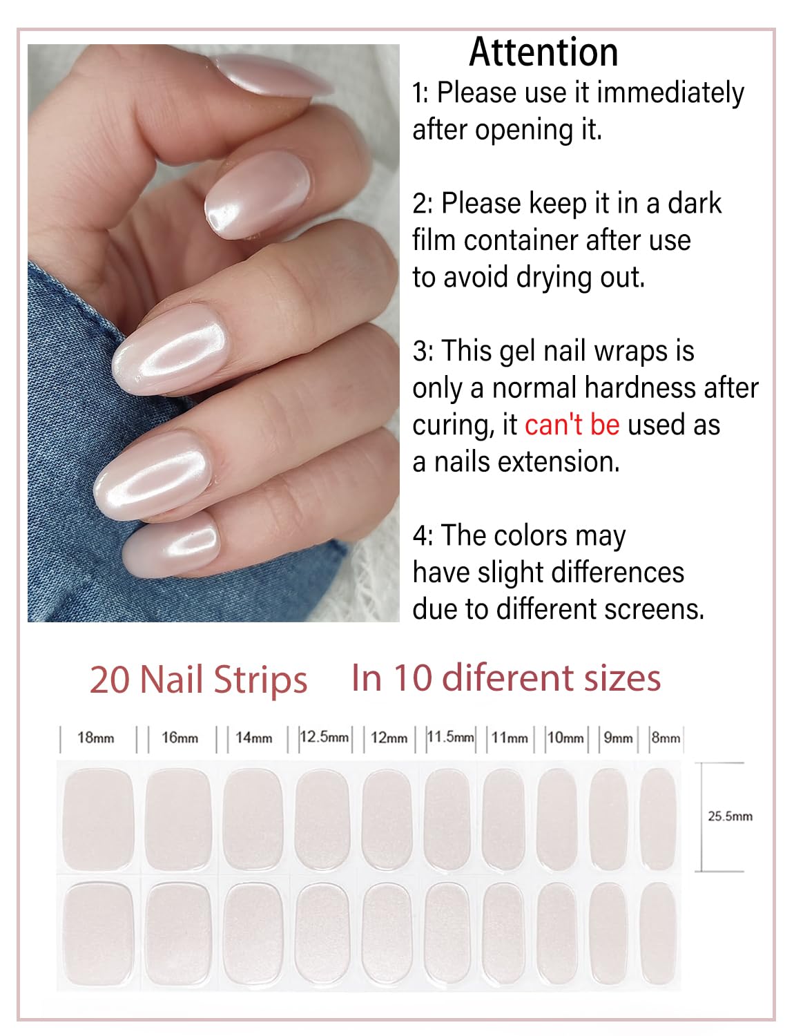 Wahrshei application tools with file, stick and sealing strip for neat results