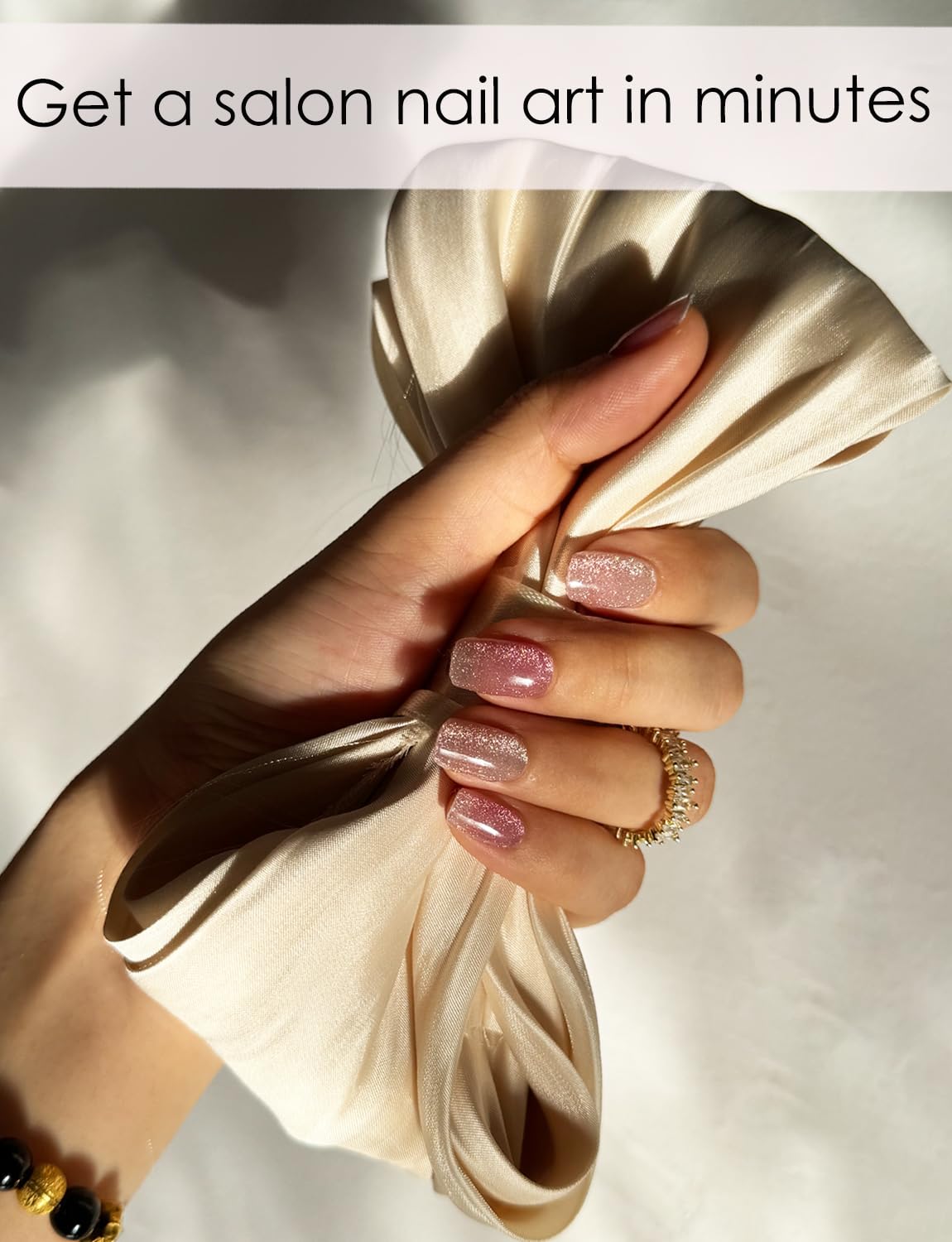 Wahrshei applied on natural nails in lifestyle shot showing neat finish and everyday wear