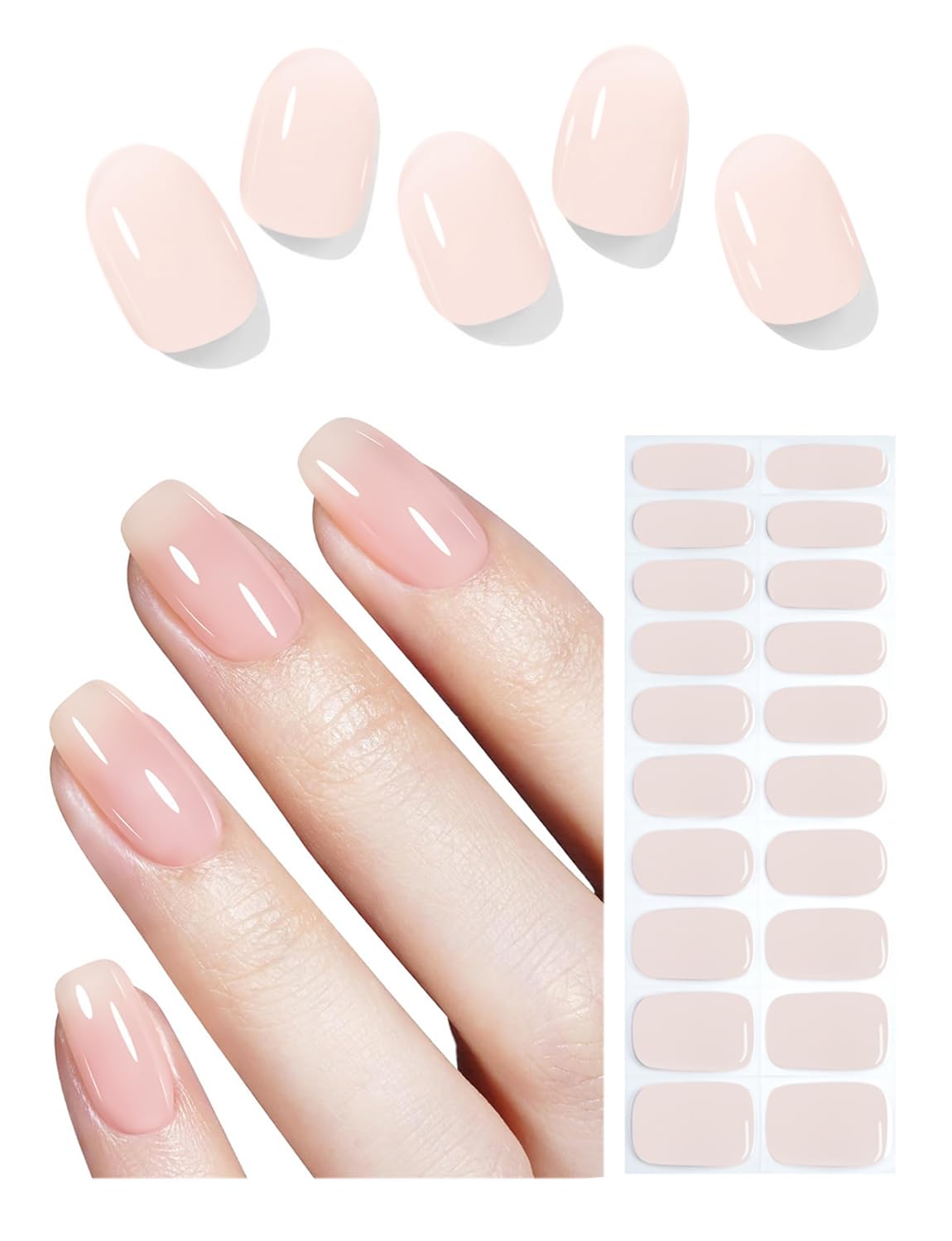 Wahrshei front packaging showing sheer nude strips for fast salon results