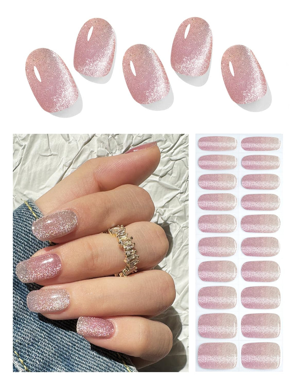 Wahrshei front packaging showing 20 gel strips and included tools for quick application