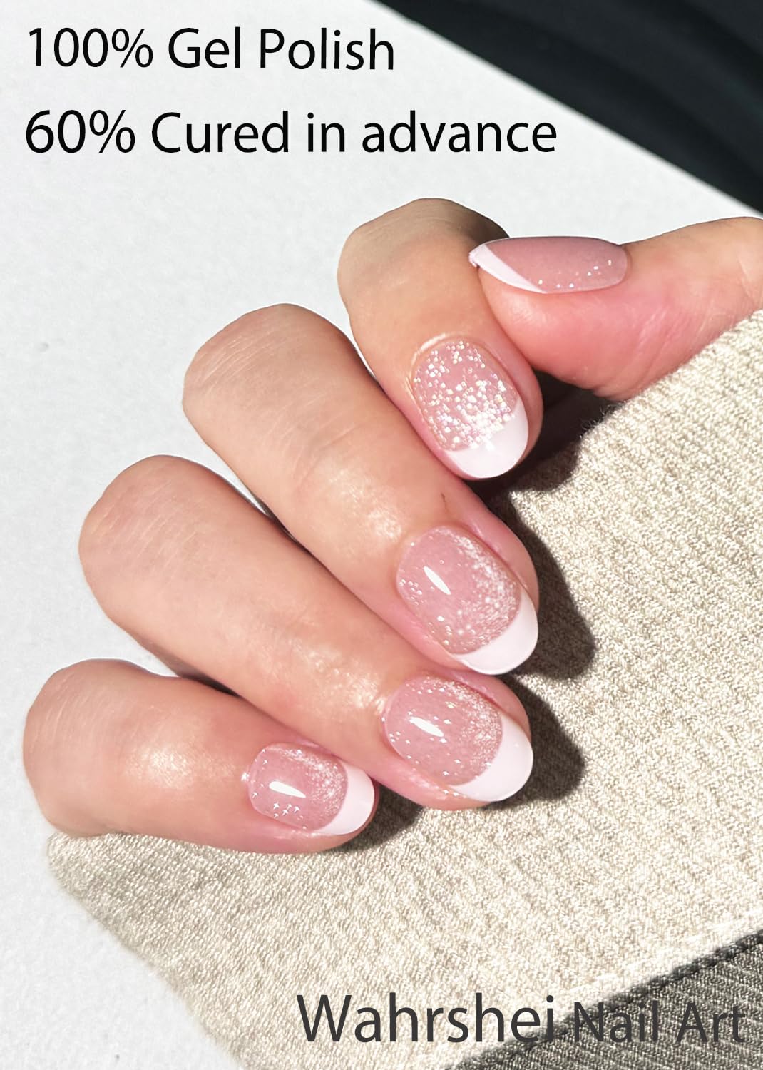 Wahrshei size comparison strip on fingernail illustrating fit for various nail sizes