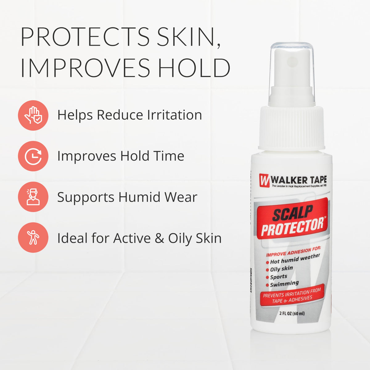 Walker Tape spray nozzle close-up demonstrating quick even coverage benefit