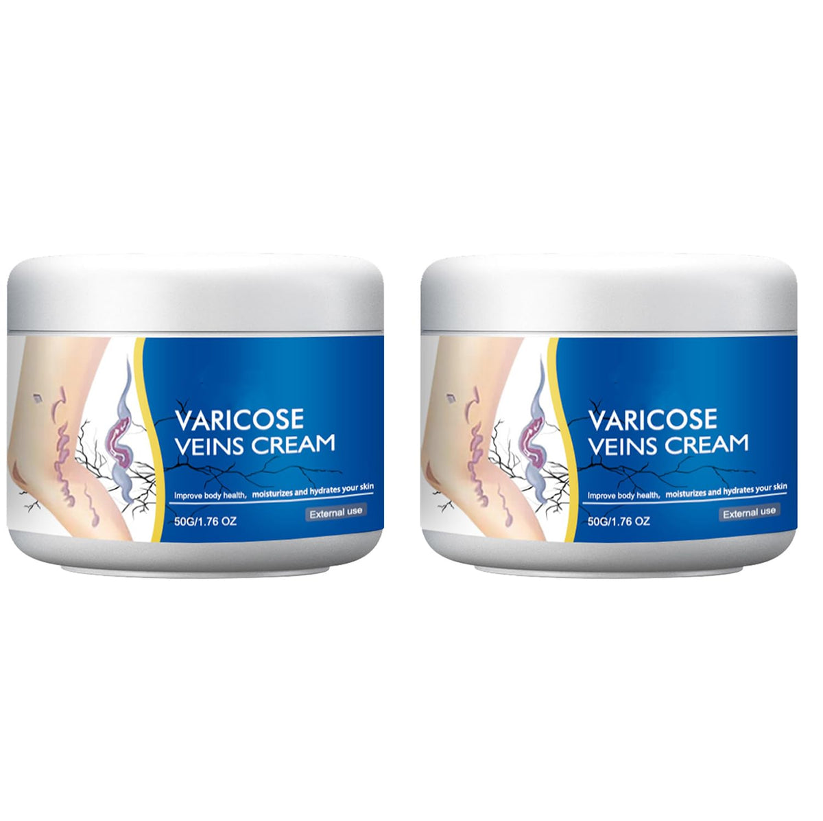 Wanban front packaging showing two cream tubes for leg care and easy use