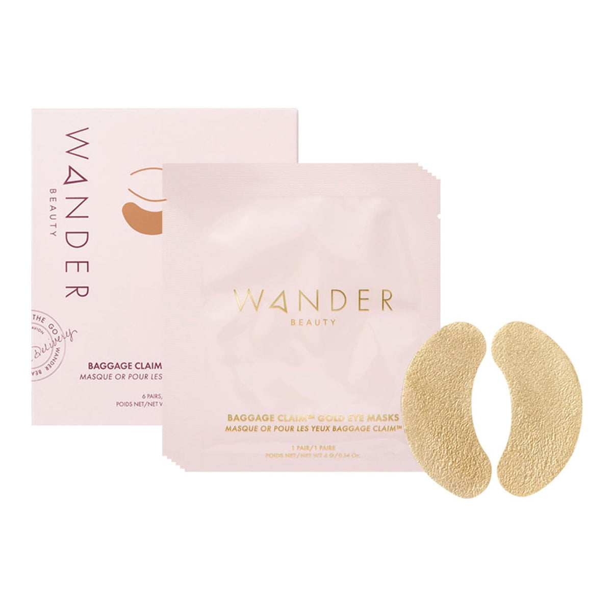 Wander Beauty front packaging showing gold foil box and six pairs