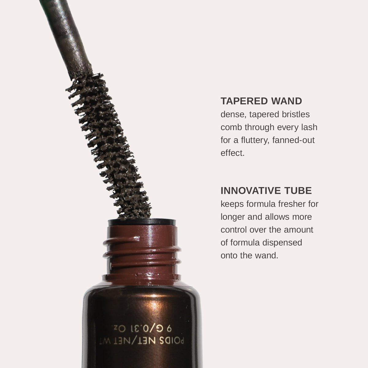 Wander Beauty texture swatch on skin demonstrating smooth, buildable soft brown pigment