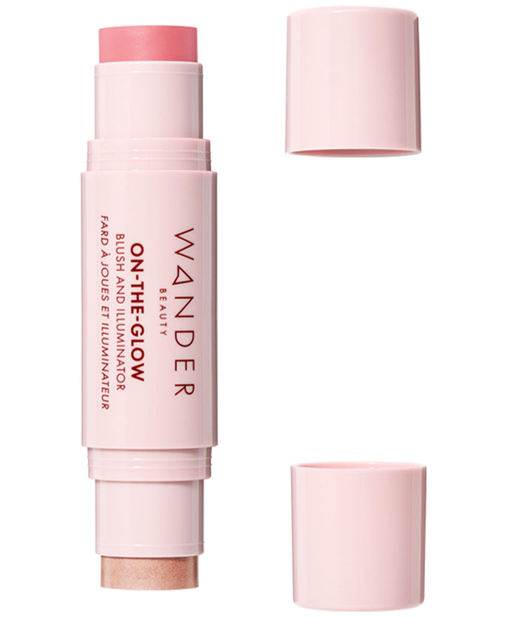 Wander Beauty front packaging of the dual-ended stick showing compact convenience and portability