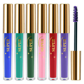 WanTuoluo six colorful mascara tubes front view showing vibrant shade range